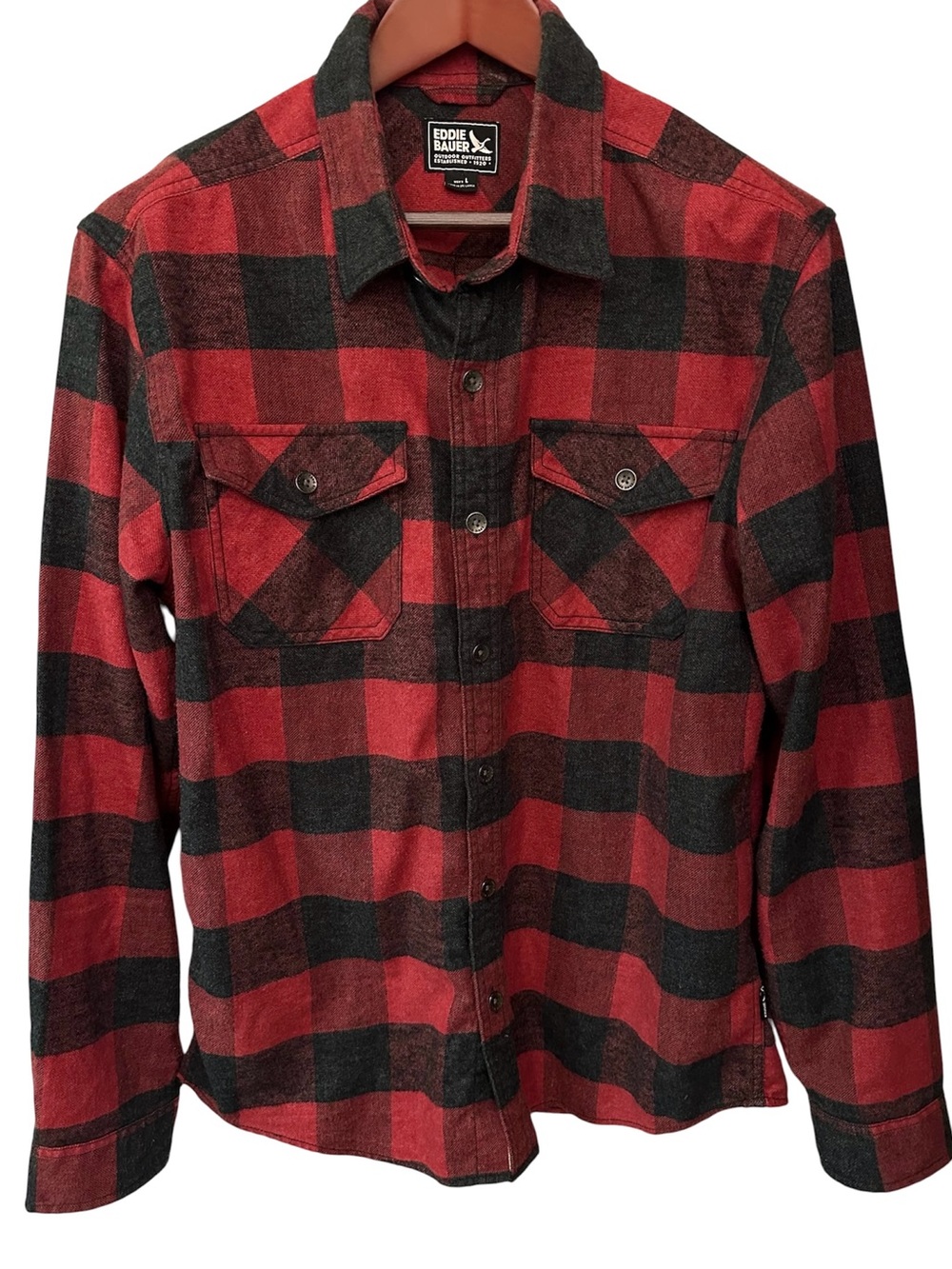 Eddie Bauer Plaid Hemp Shirt L